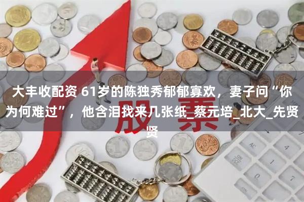 大丰收配资 61岁的陈独秀郁郁寡欢，妻子问“你为何难过”，他含泪找来几张纸_蔡元培_北大_先贤