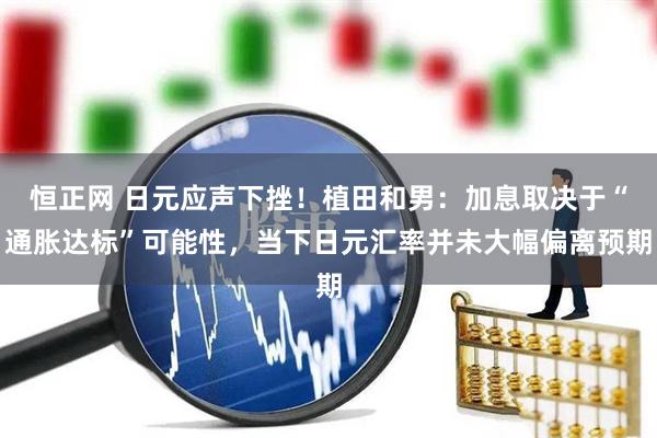 恒正网 日元应声下挫！植田和男：加息取决于“通胀达标”可能性，当下日元汇率并未大幅偏离预期